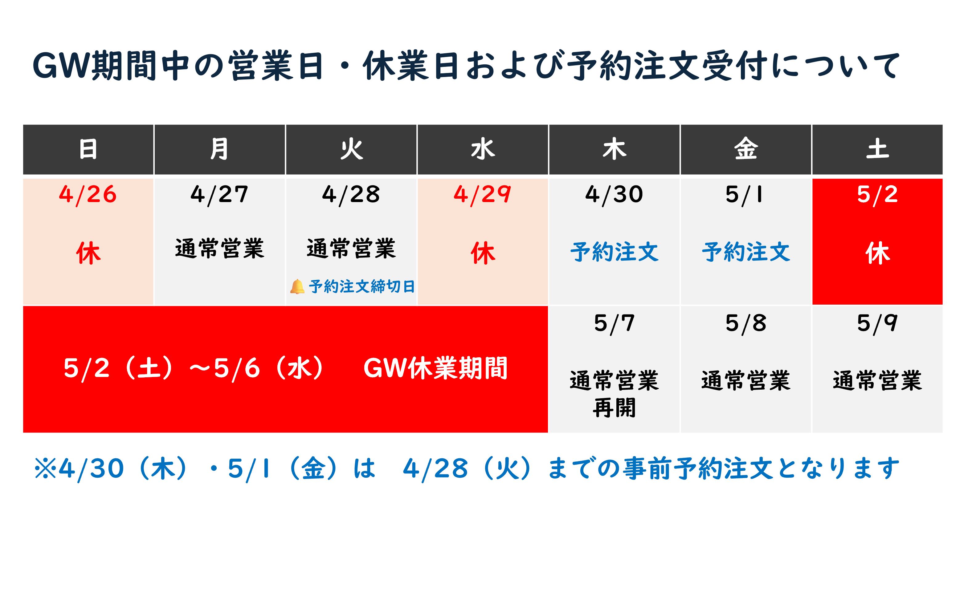 本日のお知らせ