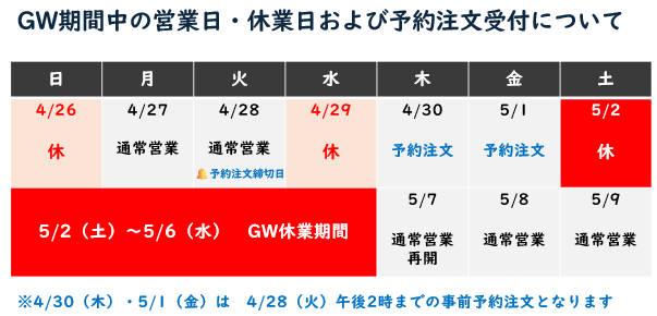 本日のお知らせ