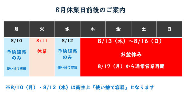 本日のお知らせ